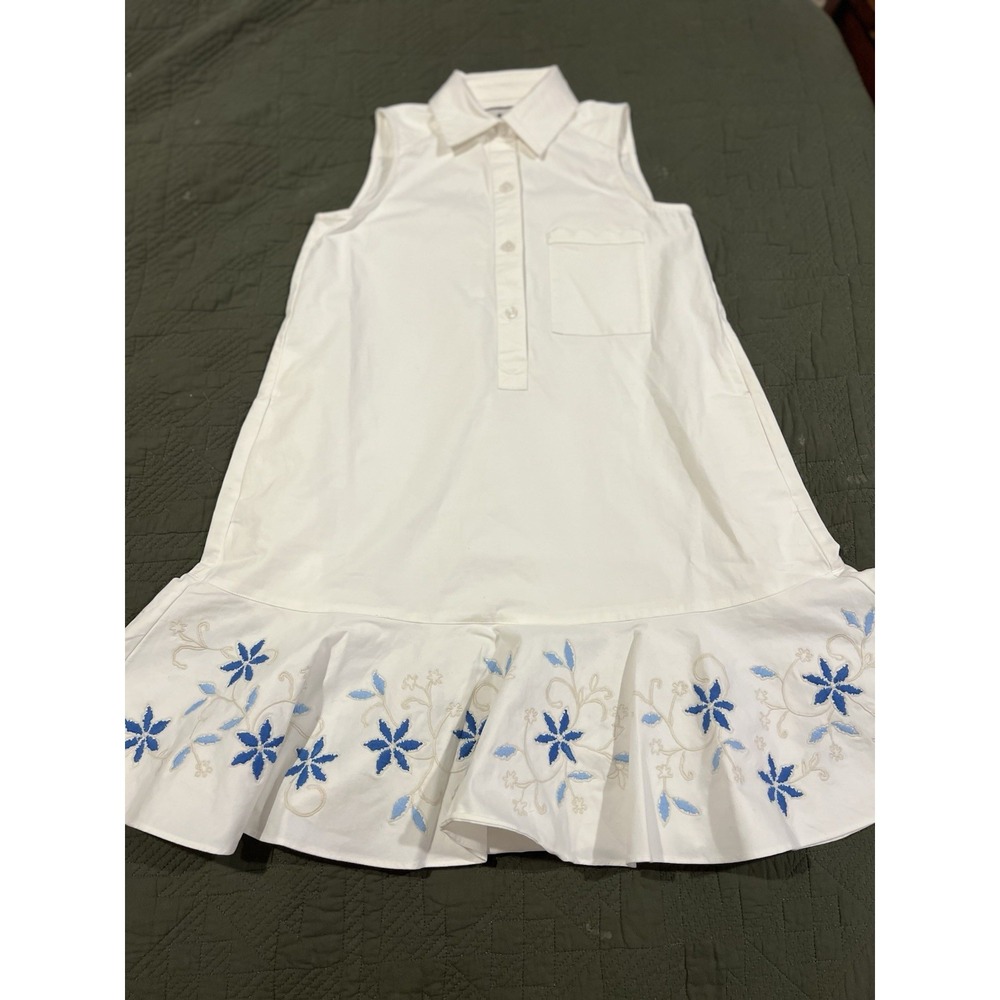 Tuckernut Women's Sleeveless Dress Xs White With Floral Ruffles
